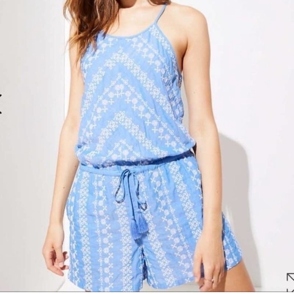 Loft romper eyelet with pockets